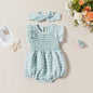 Summer Baby Girl Sweet Plaid Newborn Jumpsuit