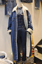 Lamb Wool Thick Denim Jacket Women Mid-length Plus Cashmere