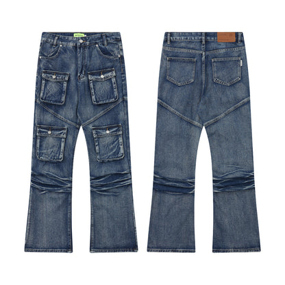 Multi-Pocket Workwear Jeans For Men And Women