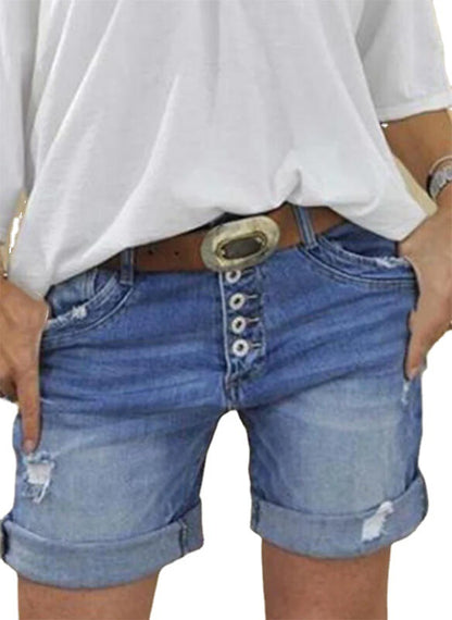 High-waisted Denim Shorts For Women