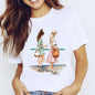 Travel Vacation Girl Fashion Girl Print T-shirt Short Sleeve