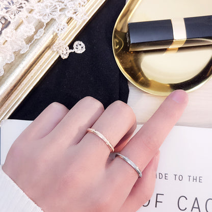 Women's Korean-style Ultra-fine Frosted Ring Rose Gold
