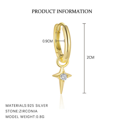 S925 Sterling Silver Light Luxury Rhinestone Earrings