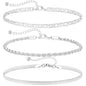 Stainless Steel Cuban Chain Three Piece Set Exquisite Beaded Fried Dough Twists Chain