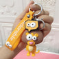 Funny Ugly Cute Eye-Eyed Elephant Keychain Cute Cartoon Epoxy Eye-Eyed Cow Car Key Chain Ring Bag Pendant
