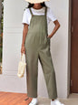 Casual Pocket Maternity Pants Adjustable Waist Loose-fitting Overalls