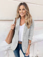 Retro Peak Lapel Light Gray Suit Worsted Arabesquitic Fabric Temperament Commute Suit Jacket For Women
