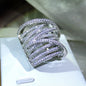 Inlaid Fine Brick Exaggerated Creative Ring
