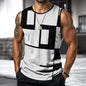 3D Digital Printing Summer Sleeveless Sports Fitness Men's Vest