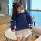 Two-piece sweater pleated skirt