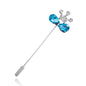Vintage Crystal  Flower Men Suit Brooch Pin Simple Rose Flower
