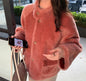 Warm loose fur coat lamb fur coat