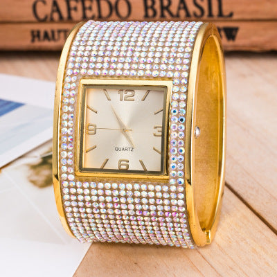 Diamond-studded fashion watch