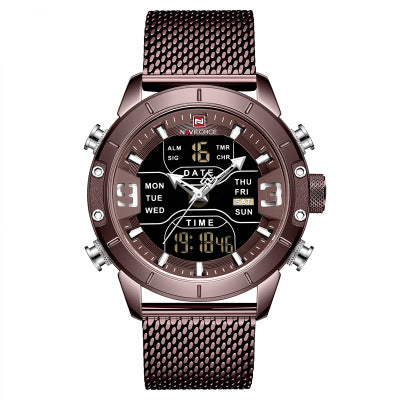 Quartz watch sports electronic dual display watch