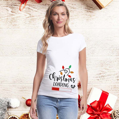 Christmas short sleeve maternity dress