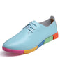 Spring and Autumn New Korean style lace leather small white shoes, women flat bottom single shoes, pointed deep soft bottom leisure student shoes