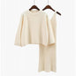 Fashionable simple two-piece skirt knitted sweater women