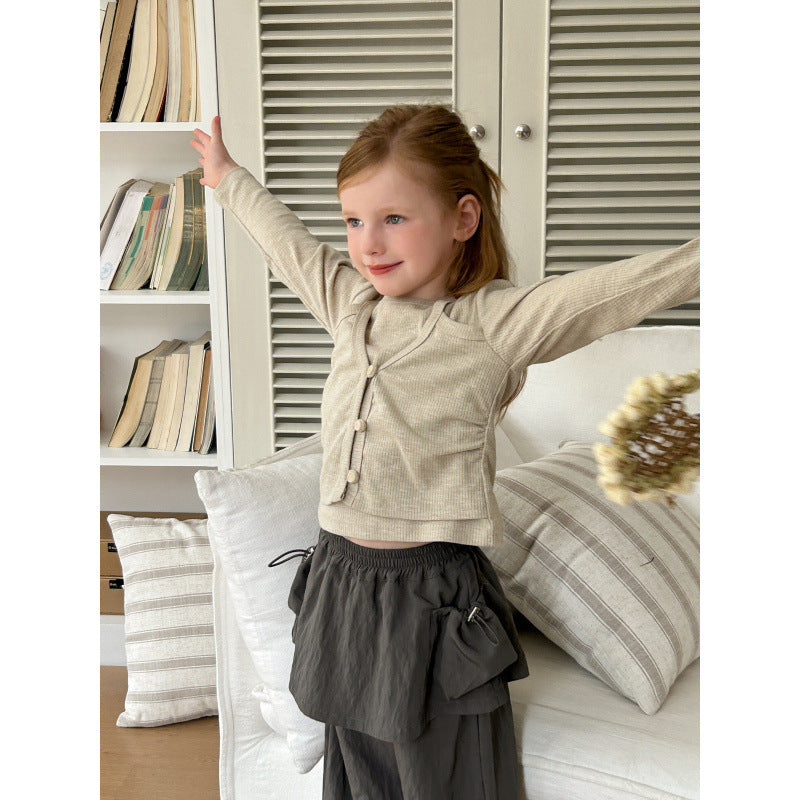 Fashion Girls Knitwear Cotton Innerwear T-shirt