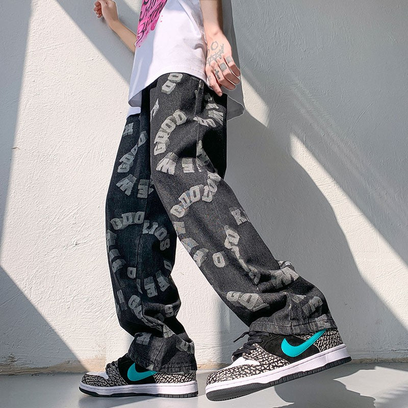 Women's Fashion Loose Jacket Denim Pants Set