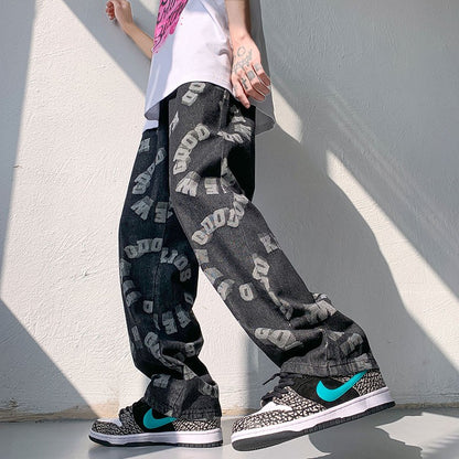Women's Fashion Loose Jacket Denim Pants Set