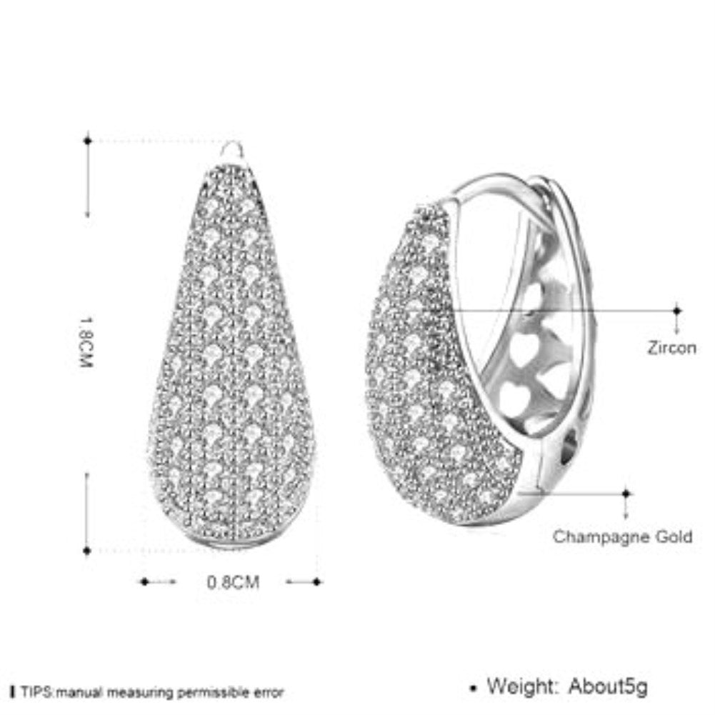 Women's Fashion K Gold Diamond Earrings