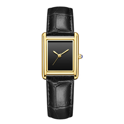 Couple Leather Watch Strap Simple Square Student's Watch Waterproof