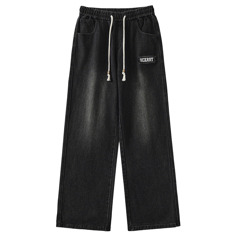 Fashion Letter Embroidery Black Jeans For Women