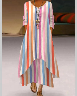 Fashion Printed Long Sleeve Dress Women