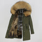 Winter Jacket Women Real Fur Coat Long Parka Natural