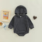 New Infant And Toddler Thin Pit Strip Long-sleeved Hooded Harness Crawling Clothes