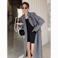 Black Long Suit Trench Coat Coat For Women Spring And Autumn
