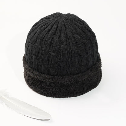 Men's Middle-aged And Elderly Wool Hat With Wool And Thick Knitted Hat