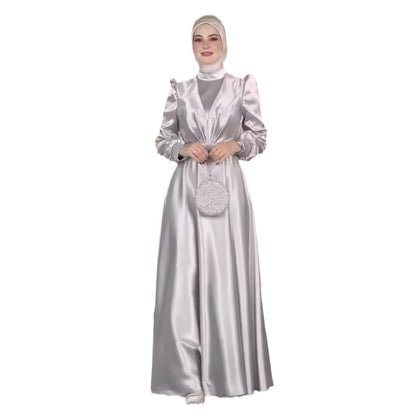 Graceful Satin Long Dress Women