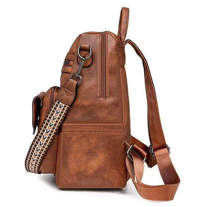 Retro Versatile Women's Backpack With Two-tone Fringe