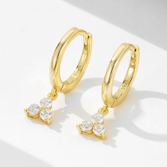 S925 Sterling Silver Instagram-Style Light Luxury Versatile Hoop Earrings