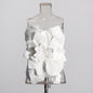 Three-dimensional Flower Backless Tube Top Vest