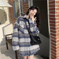 Plaid Hooded Woolen Coat Women