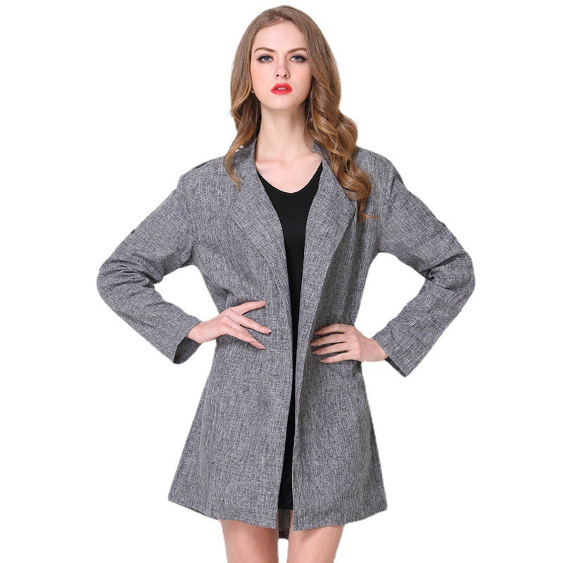 Fashion Loose Plus Size Women's Long-sleeved Windbreaker Women's Jacket