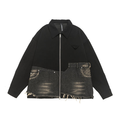 Design Burr Stitching Denim Jacket Coat Women