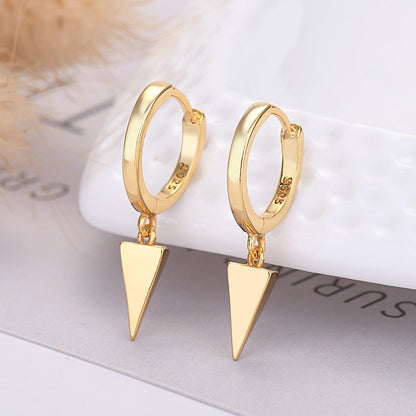 Light Luxury Glossy Tapered 925 Silver Needle Earrings