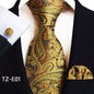 Paisley Tie Square Scarf Pocket Square Cufflinks Three-piece Set