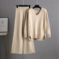 Knitted Wide-leg Pants Sweater Suit