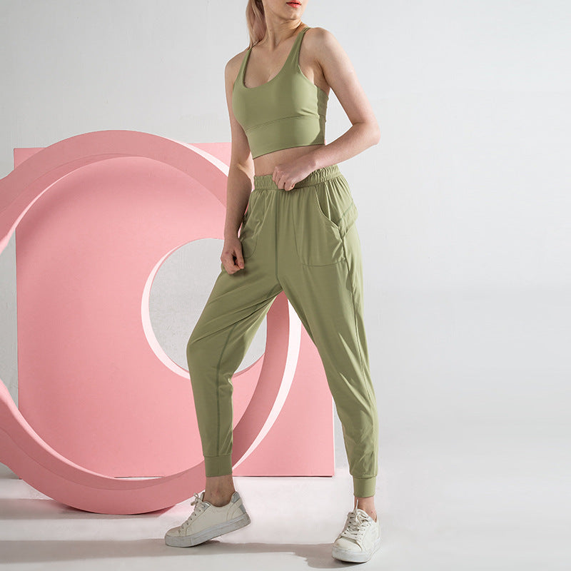 Sports Casual Pants Women Loose Foot Pants Breathable Running