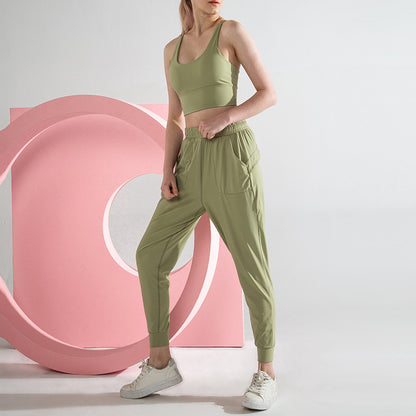 Sports Casual Pants Women Loose Foot Pants Breathable Running