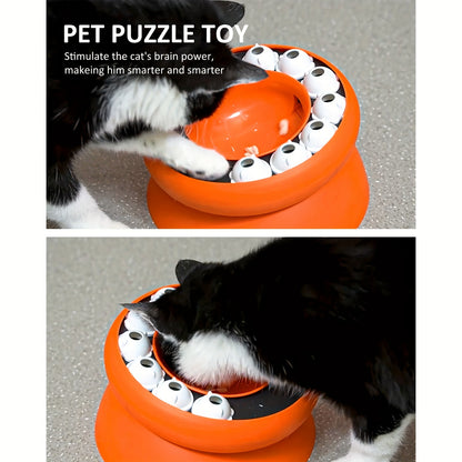 Interactive Puzzle For Cats Raised Educational Toy Slow Pet Feeder Dry Food Dispenser And Snacks