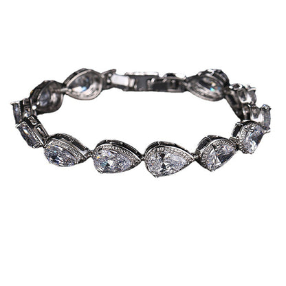 Womens Stylish Zircon Teardrop Bracelet