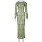 Elegant Long Woolen Dress Women
