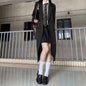 Black Long Suit Trench Coat Coat For Women Spring And Autumn