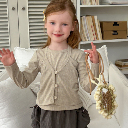 Fashion Girls Knitwear Cotton Innerwear T-shirt