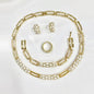 Korean Style Diamond Earring & Necklace Set – Elegant Fashion Jewelry
